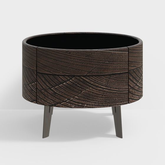 Vintage Round Table Low-Poly 3D Model