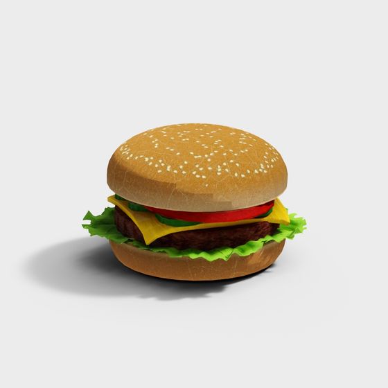 Vibrant 3D Hamburger Model for Virtual Environments