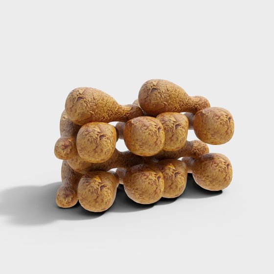 Organic Clump 3D Model in Low Poly Style