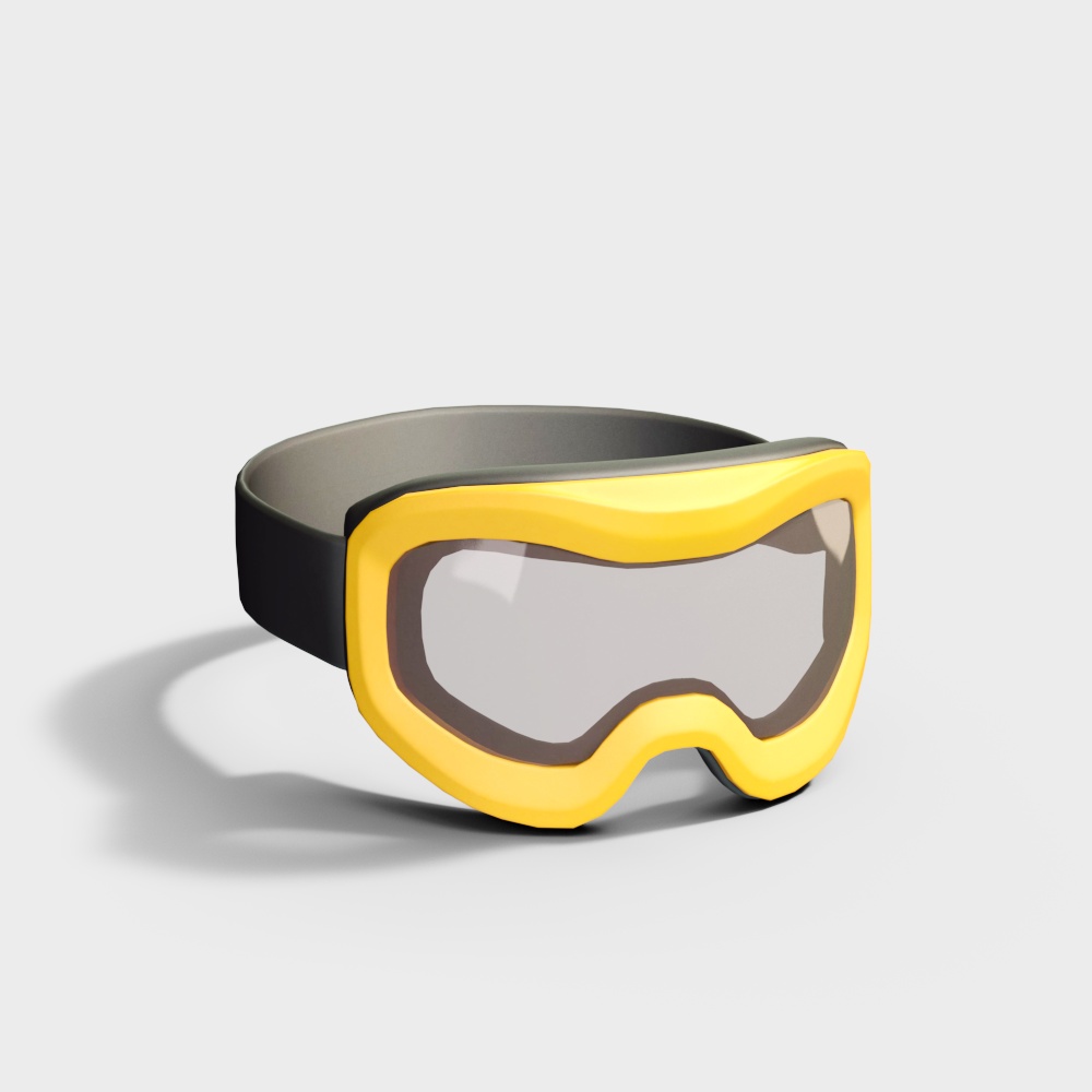 Modern Low Polygon Diving Goggles 3D model