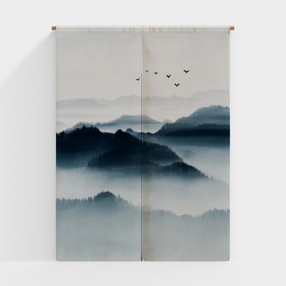 Morning Mist Mountain Landscape 3D model