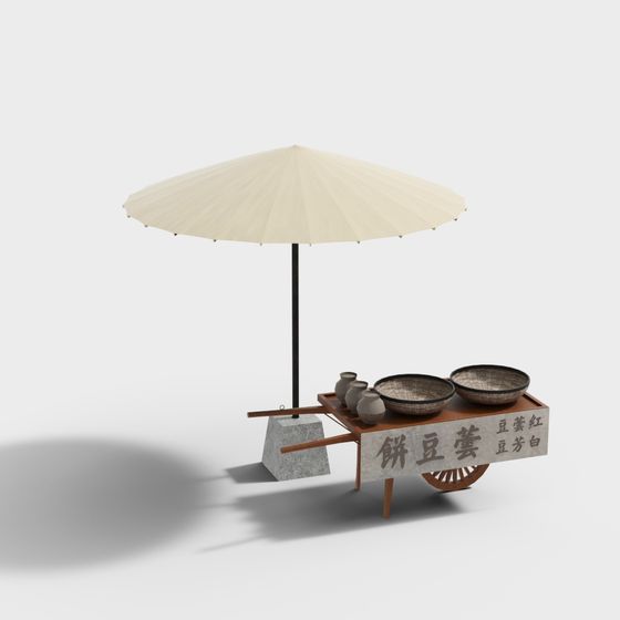 Japanese Style Snack Cart 3D model