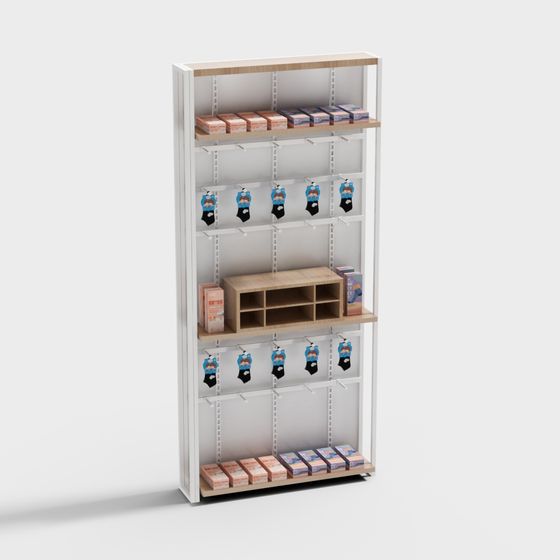 Stylish Low-Polygon Shelf 3D model for Retail Spaces
