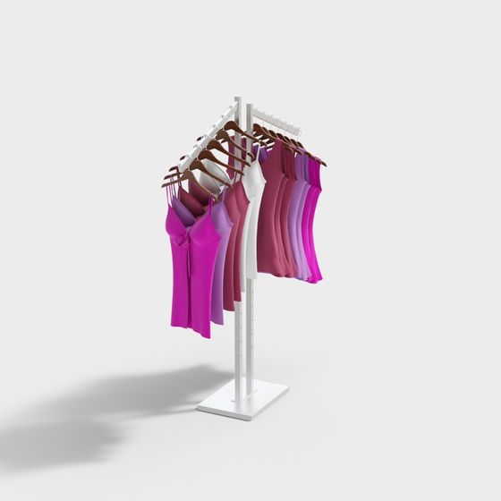 Stylish Clothing Display Rack 3D model