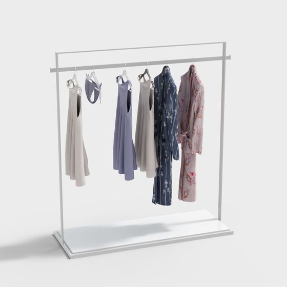 Minimalist Clothing Rack 3D model
