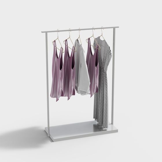Minimalist Clothing Display Rack 3D model