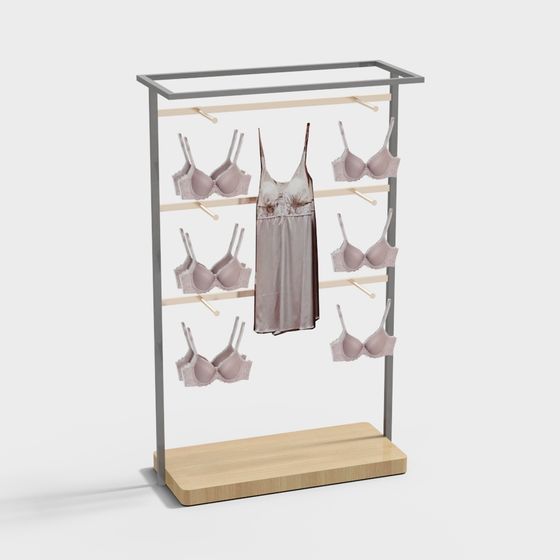 Stylish Lingerie Display Rack 3D model for Modern Spaces