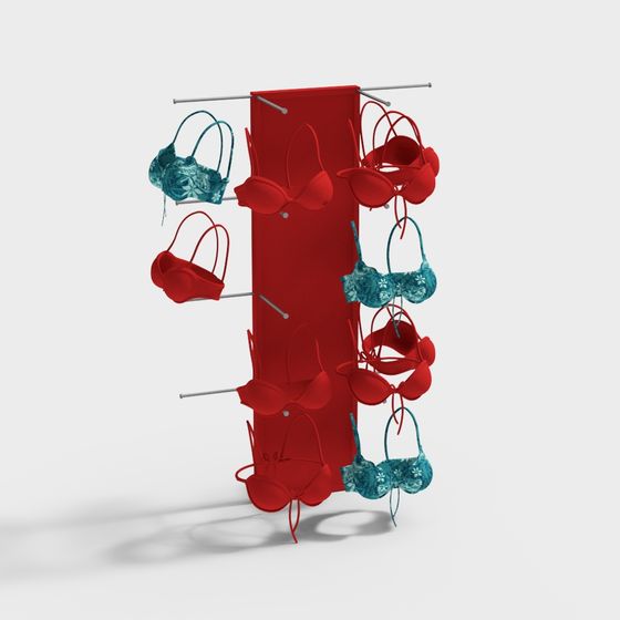 Stylish Bra Display Rack 3D model