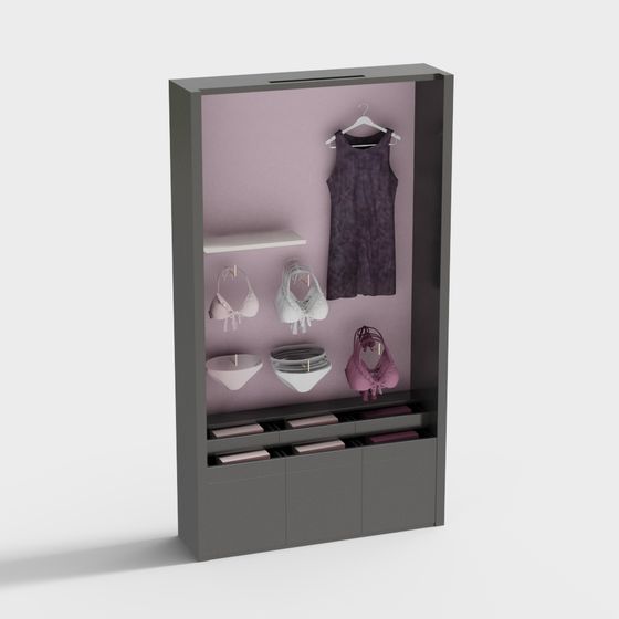 Modern Wardrobe 3D model for Elegant Spaces