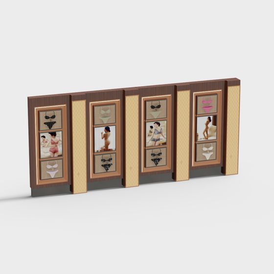 Retro Lingerie Display Cabinet 3D model