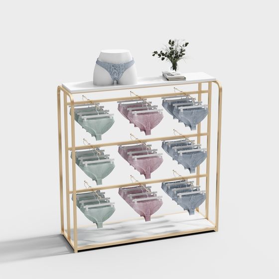 Chic Lingerie Display Rack 3D Model for Designers