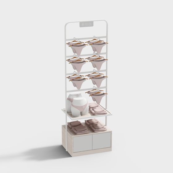 Elegant Lingerie Display Rack 3D model for Retail Spaces