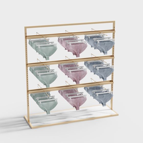 Stylish Lingerie Display Rack 3D model for Contemporary Spaces