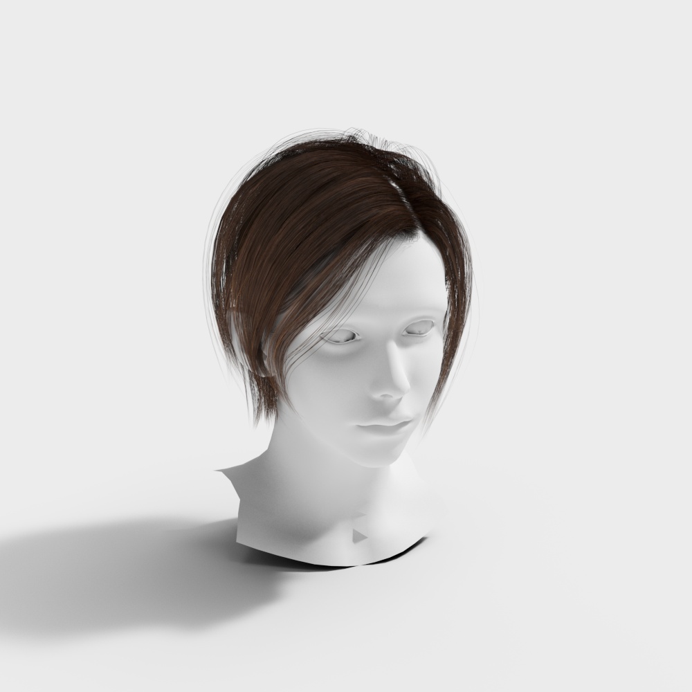 Urban Beauty Low-poly High-detail Female Head 3D model