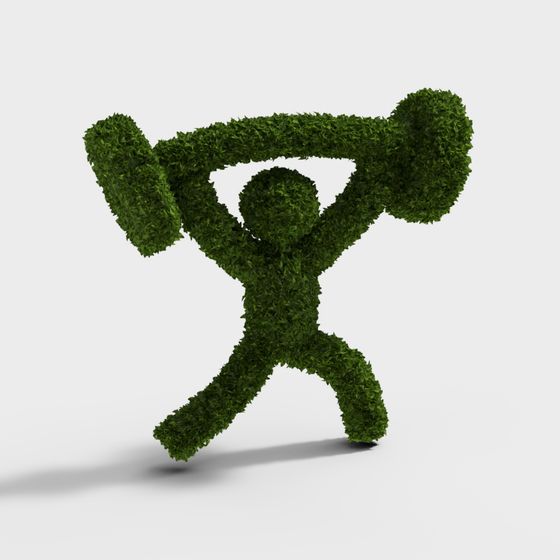 도시 녹색 식물 조각 스케치