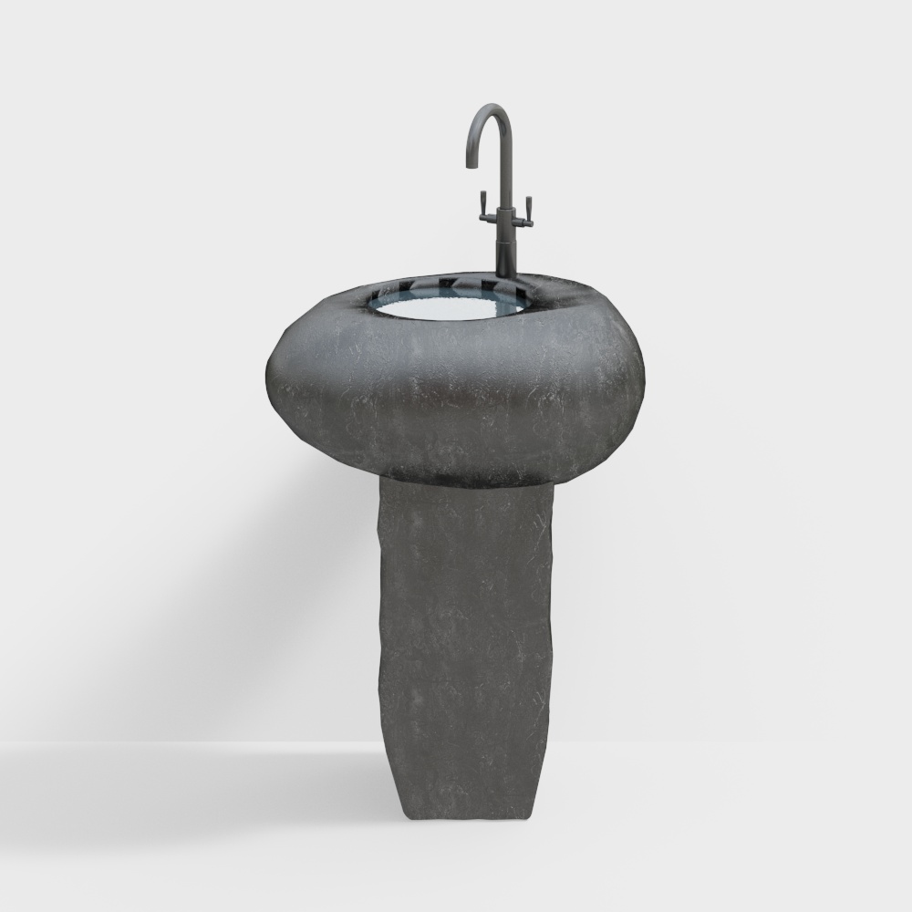 Future Stone Sink 3D Model – Modern Glass Basin