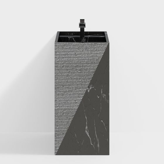 City Column Low-Poly 3D Model