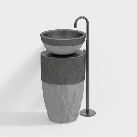 Stylish Low-Poly Sink 3D model for Modern Spaces