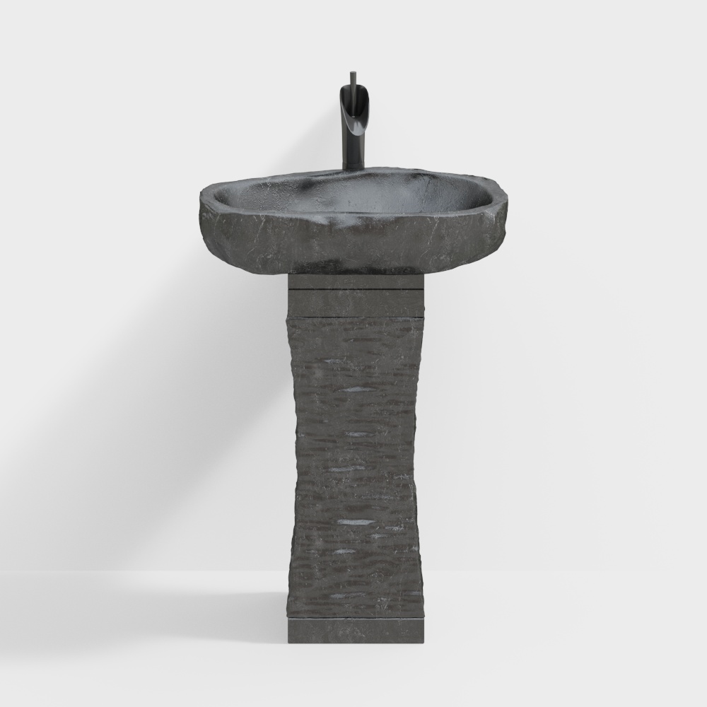 Urban Stone Essence Sink 3D Model – Stone Texture Design