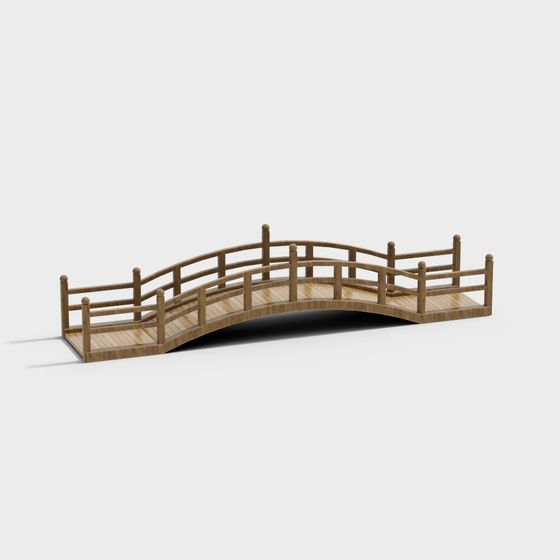 Elegant Low-Poly 3D Bridge Model