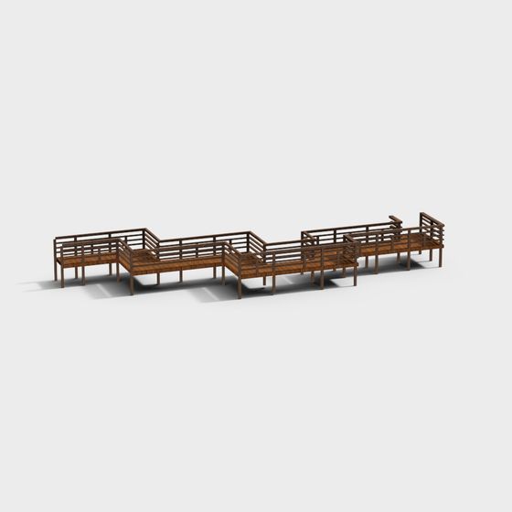 Low Poly Wooden Dock 3D model