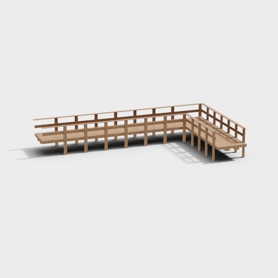 Low Polygon Wooden Pier 3D model