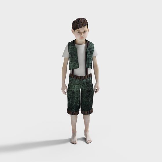 Forest Boy Low Poly 3D Model