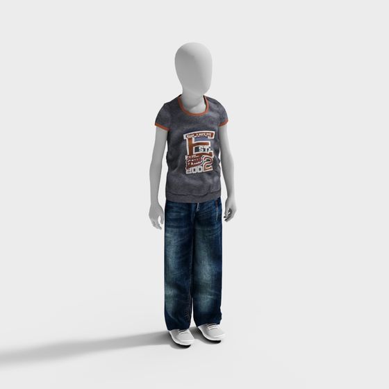 Vibrant Low-Poly Street Kid 3D model
