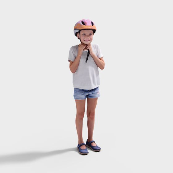 Charming Little Girl 3D Model for Creative Projects