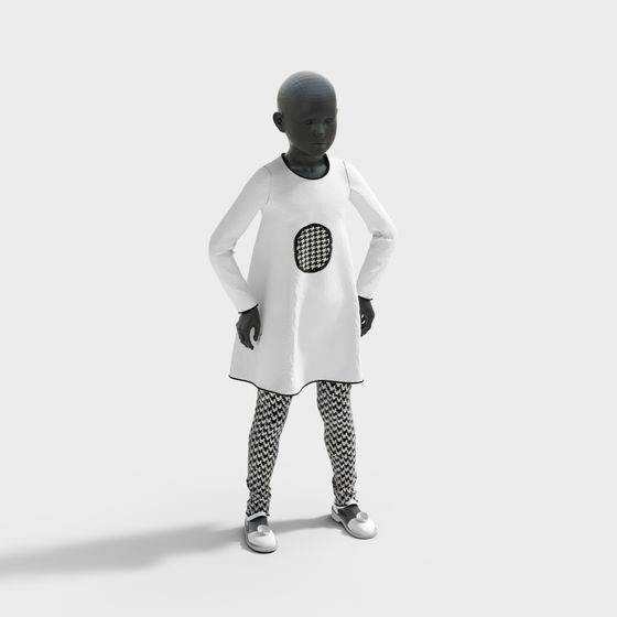 Urban Chic Low-Poly Character Model 3D model