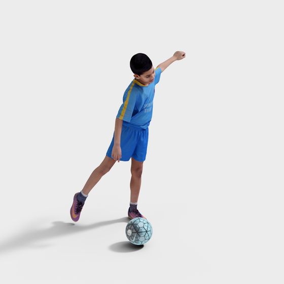 Dynamic Little Soccer Player 3D model