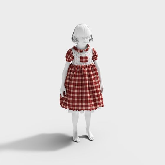 Charming 3D Low-Poly Girl Model for Creative Projects