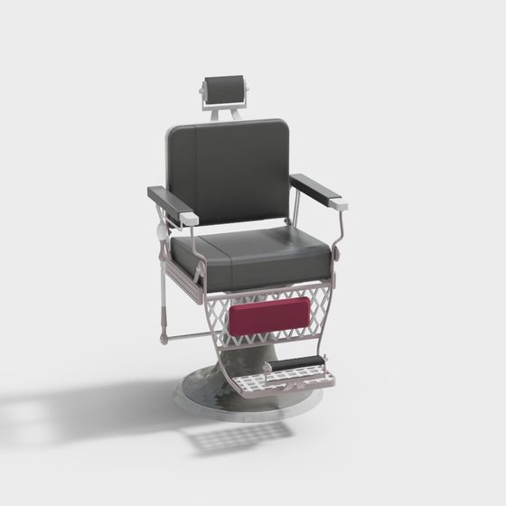 Vintage Barber Chair 3D model with Modern Touch