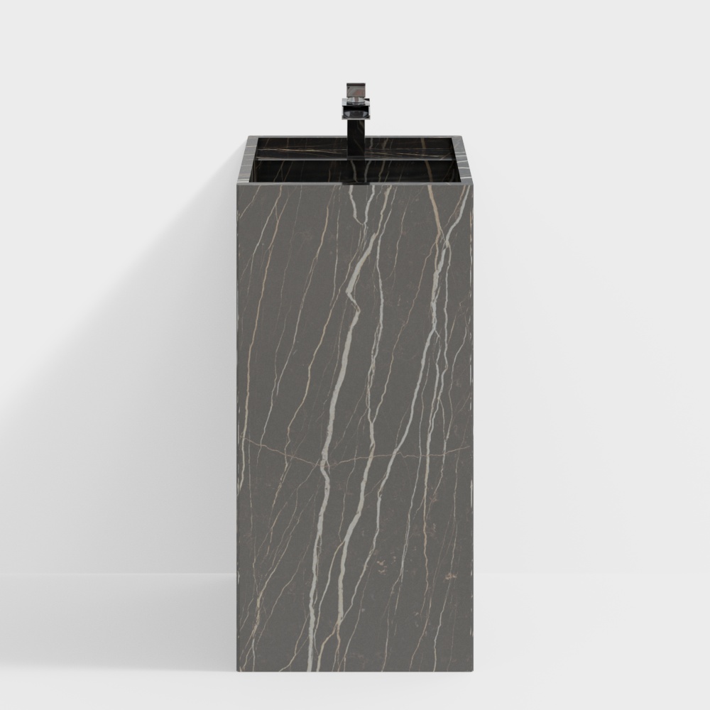 Urban Pillar 3D Model – Marble and Metal Design