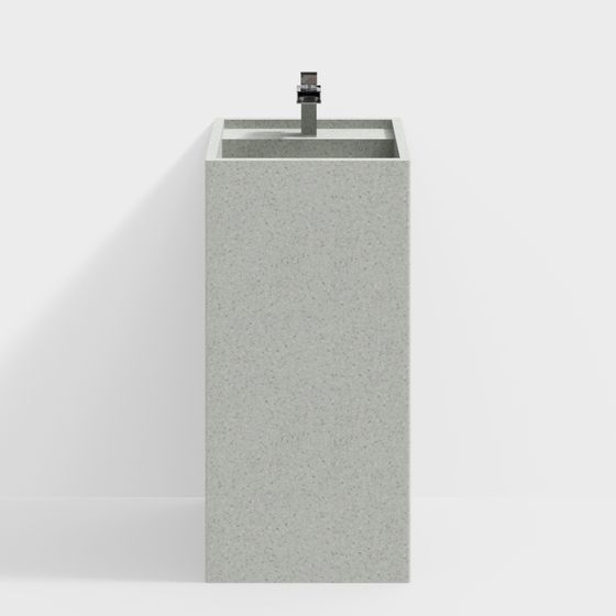 Minimalist Concrete Sink 3D model