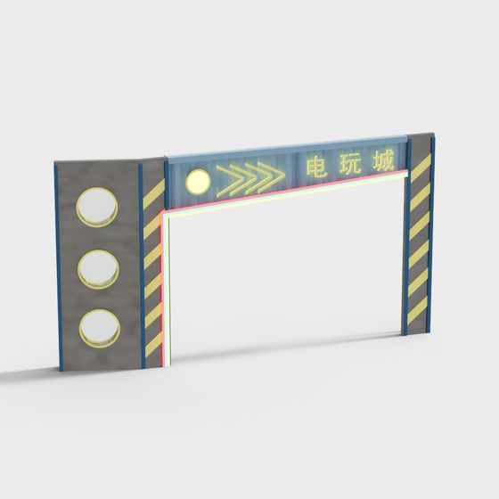 Futuristic Arcade Entrance 3D model