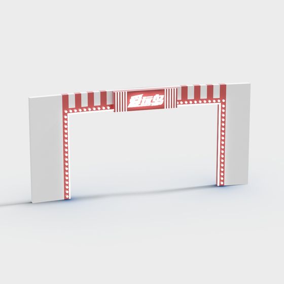 Vintage Cinema Entrance 3D model