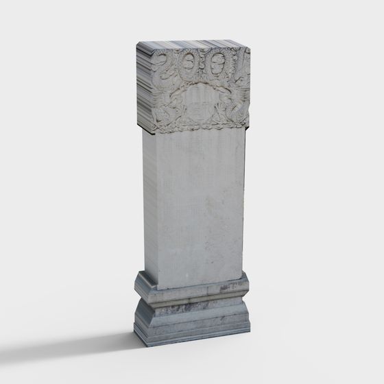 Ancient Castle Pillar 3D model
