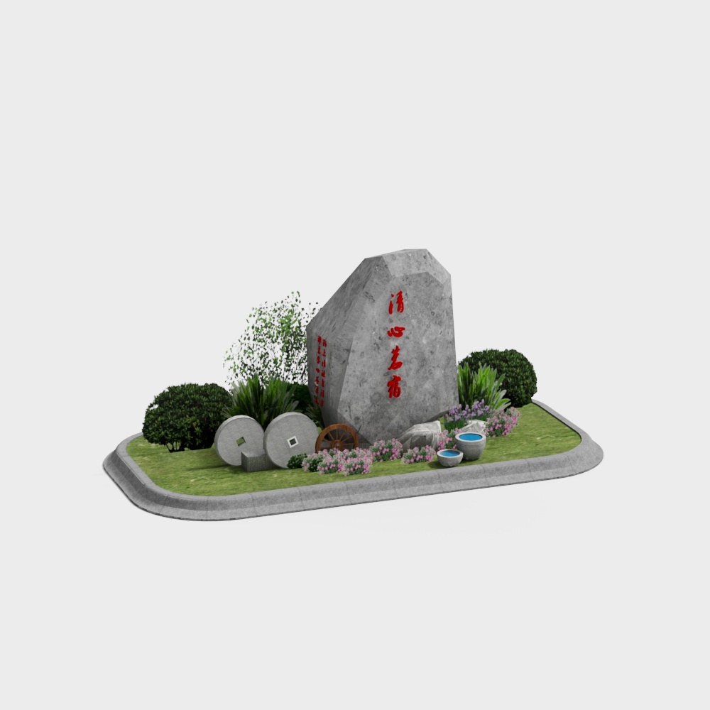 Zen Stone Monument 3D Model