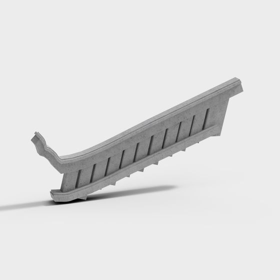 Elegant Concrete Railing 3D Model for Urban Designs