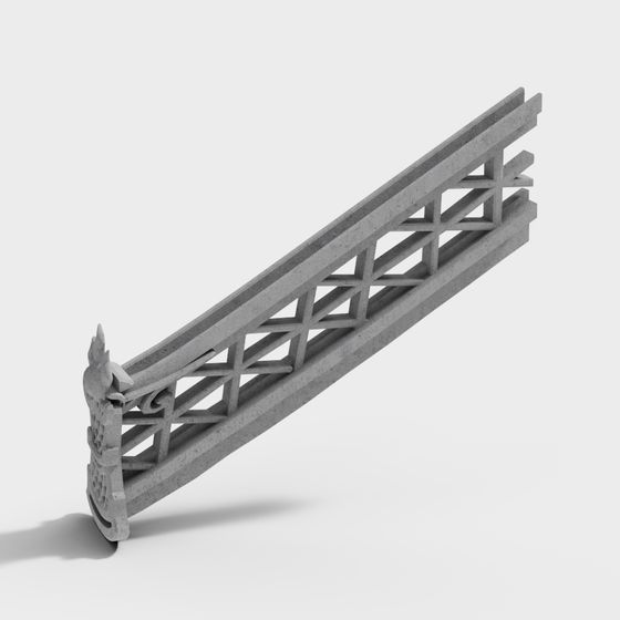 Ancient Bridge Railing 3D model