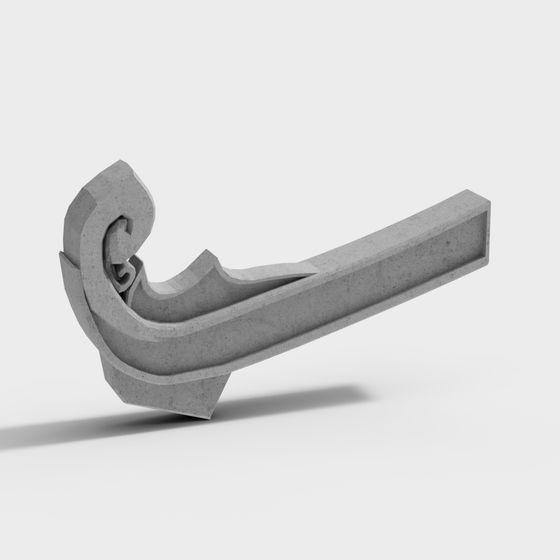 Concrete Wings 3D model - Modern Art Creation