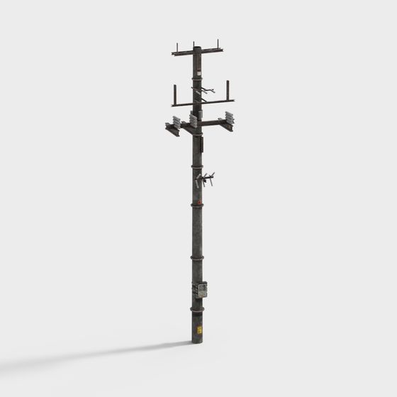 Industrial-Inspired Electric Pole 3D model