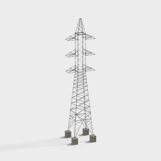 Futuristic Low-Poly Power Tower 3D model
