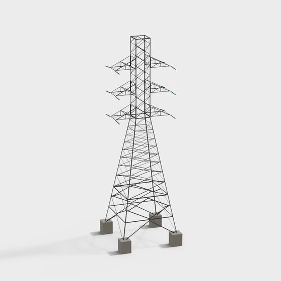Industrial Aesthetic Power Tower 3D model