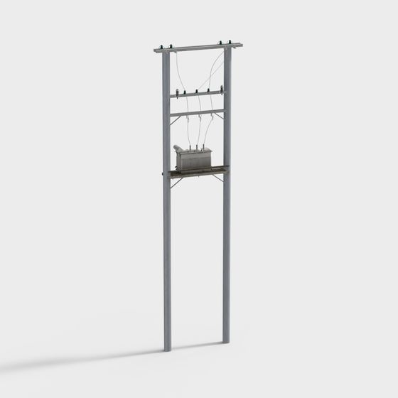 Industrial Aesthetic Light Pole 3D model