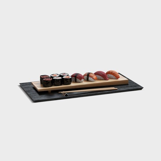 Elegant Sushi Platter 3D model for Creative Projects
