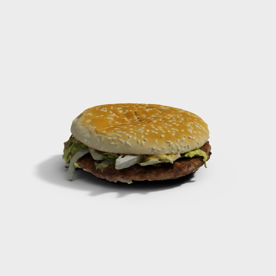 Realistic Low-Poly 3D Burger Model