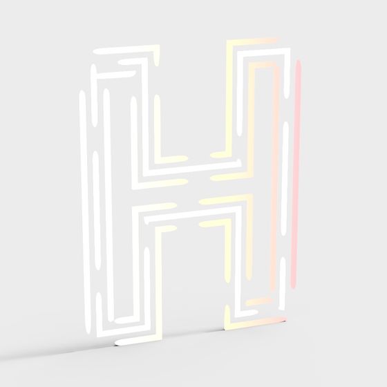Gradient Lines H 3D model for Creative Designs