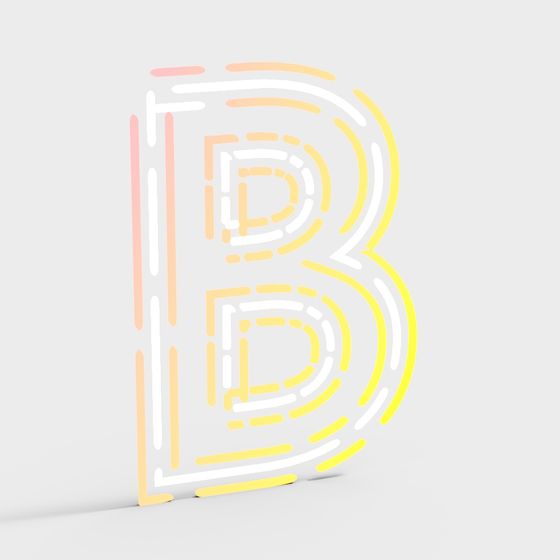 Stylish Low Poly Letter B 3D Model for Creative Uses